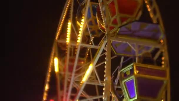 Pariserhjul på natten — Stockvideo