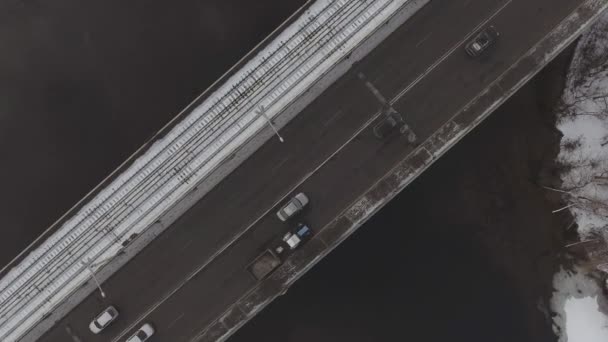 空気中から撮影、道路上のトラフィック — ストック動画