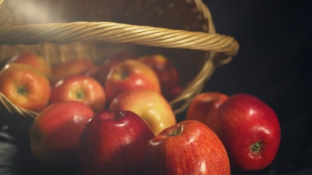 Varukorg med vinter äpple — Stockvideo