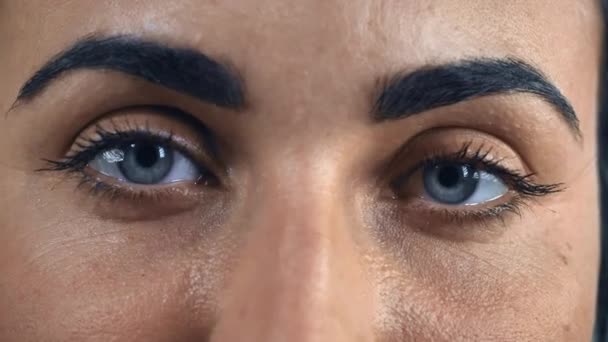 Female part face closeup — Stock Video