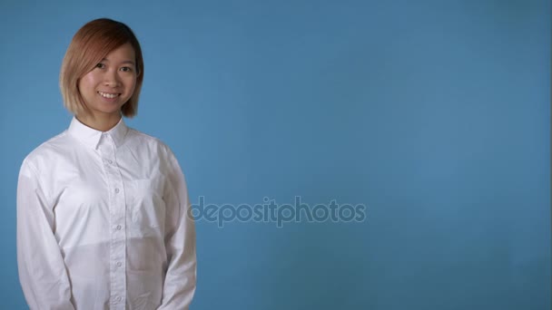 Retrato hermosa chica coreana — Vídeos de Stock