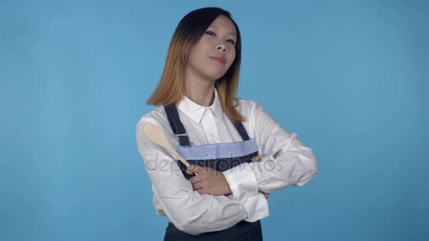 Vackra koreanska kvinnliga kockar — Stockvideo