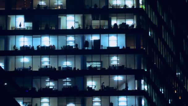 Vie nocturne du personnel de bureau . — Video