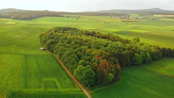 Drone voando acima do subúrbio com paisagem de primavera — Vídeo de Stock