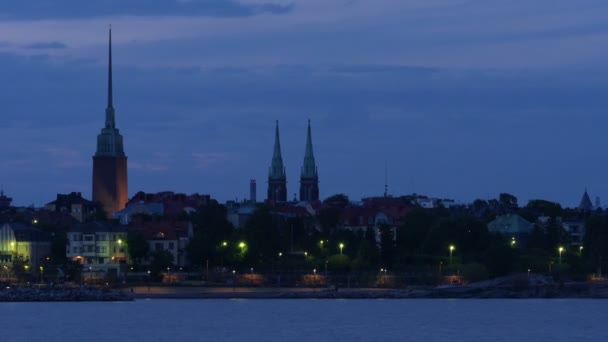 Noc v Helsinkách — Stock video