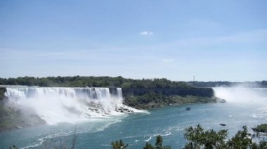 Ağır çekimde süper geniş görünüm Niagara falls