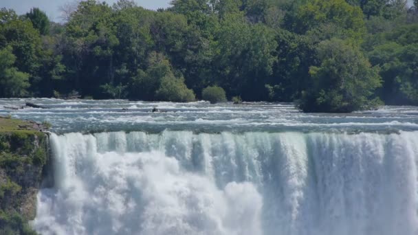 Niagara falls view in slow motion — Stock Video