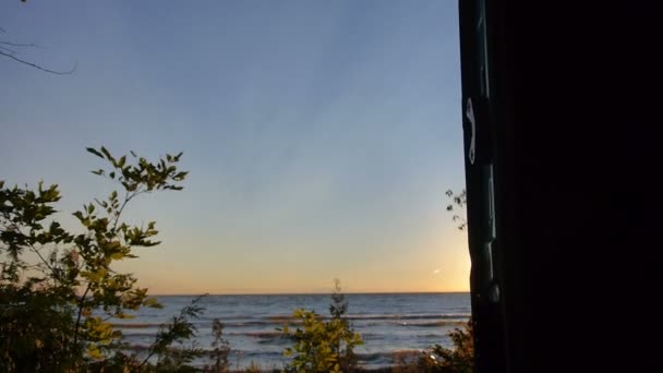 Sunset at the lakeshore in Canada — Stock Video