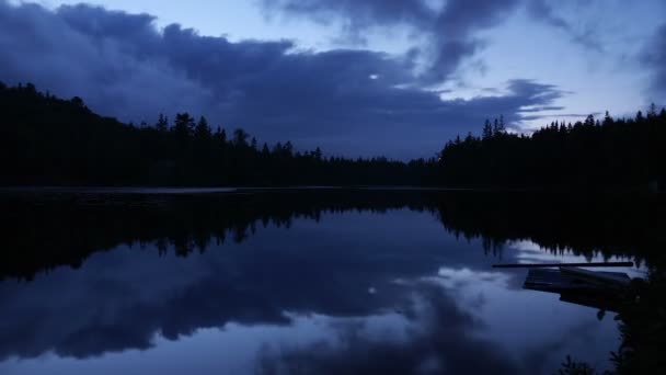 Night time lapse - Canadian lake — Stock Video