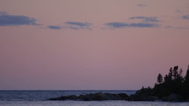 Tramonto time lapse vista al lago Superionr in Canada — Video Stock