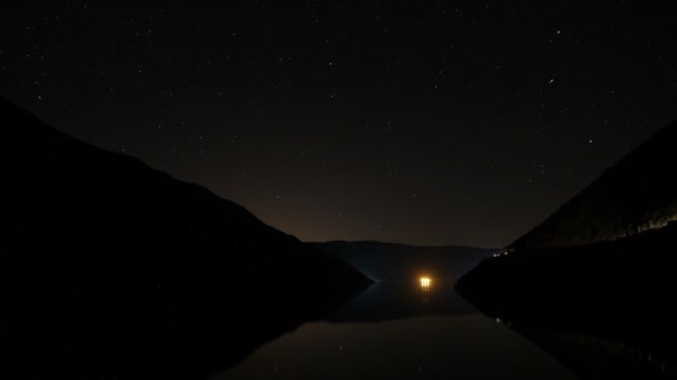 Imlil village in Morocco  Atlas mountains  Night time lapse — Stock Video