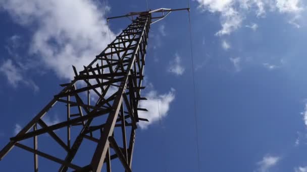 Ηλεκτρικής ενέργειας πόλο στο Μαρόκο Time lapse — Αρχείο Βίντεο