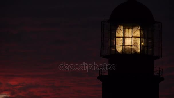 灯塔在葡萄牙在日落时 — 图库视频影像