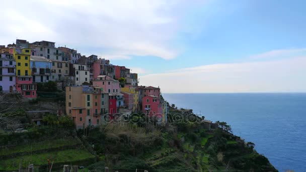 Corniglia ciudad en Liguria — Vídeos de Stock