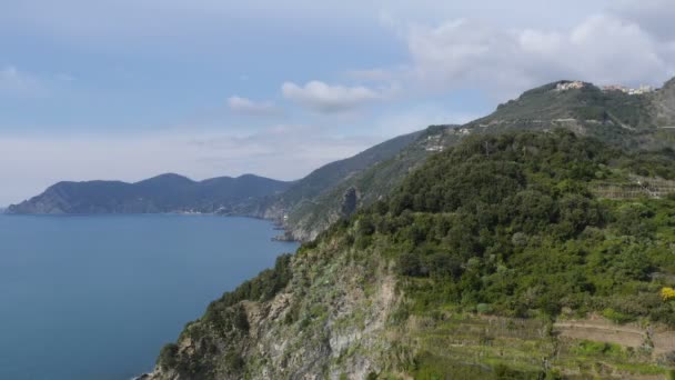 Panorâmica do Parque Nacional 5 Terre na Ligúria — Vídeo de Stock