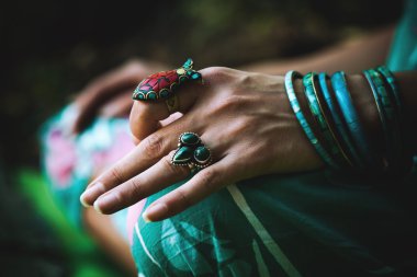 woman meditate closeup of hand clipart