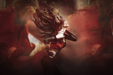 genç kadın dans kompozit fotoğraf