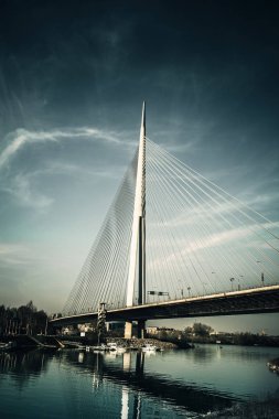 Belgrad 'daki Ada Köprüsü Sırbistan 