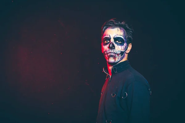 Portret straszny szkielet człowieka Halloween — Zdjęcie stockowe