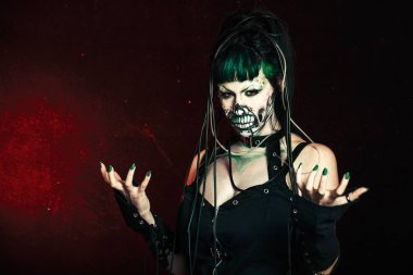 korkunç cyber iskelet kadın portre