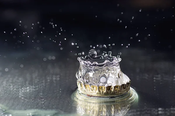 Gotas Agua Escaneadas Con Técnica Fotografía Corto Plazo —  Fotos de Stock