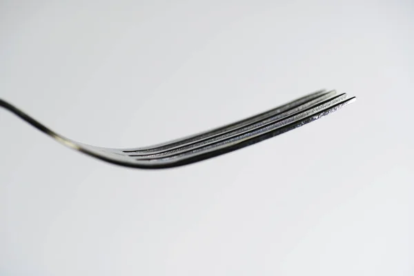 Detail Fork Fork Photographed Front White Background Studio — Stock Photo, Image