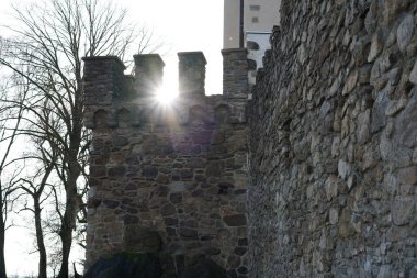 Ortaçağ Kalesi Falkenfels Bavyera çok iyi durumda