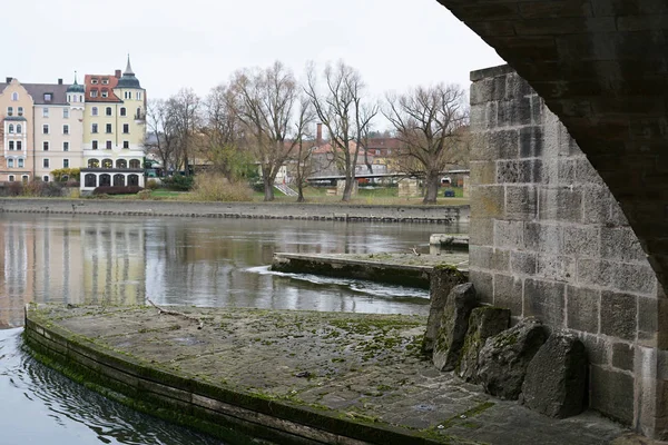 Stone Bridge Regensburg Tür Boyut Dünyanın Eski Köprüdür — Stok fotoğraf