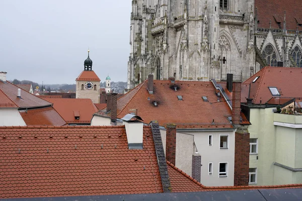 Çok Eski Bir Kasabada Regensburg Çeşitli Eski Kiliseler Vardır — Stok fotoğraf