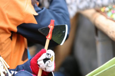 Bavyera bir karnaval geçit sırasında renkli telaş