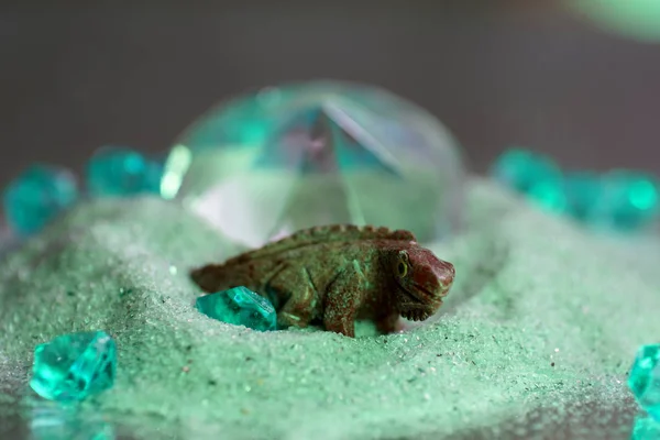 Uma Jóia Ornamentada Forma Lagarto — Fotografia de Stock