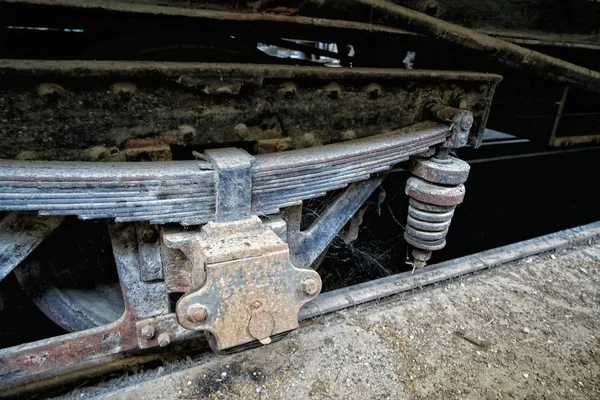 Una Antigua Instalación Ferroviaria Con Vagones Parcialmente Podridos —  Fotos de Stock