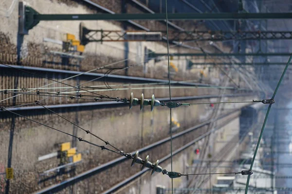 Une Ancienne Installation Ferroviaire Avec Des Wagons Partiellement Pourris — Photo