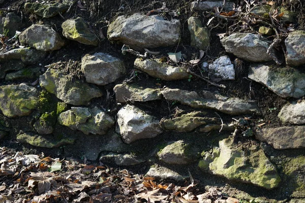 Ornate Walls Made Natural Stone Materials — Stock Photo, Image