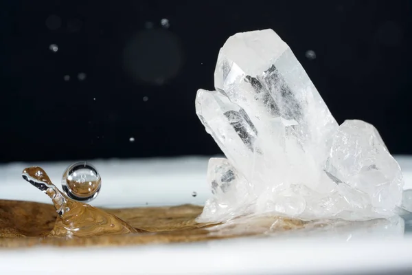 Water Drops Photographed Higspeed Flashes Dropper Studio — Stock Photo, Image