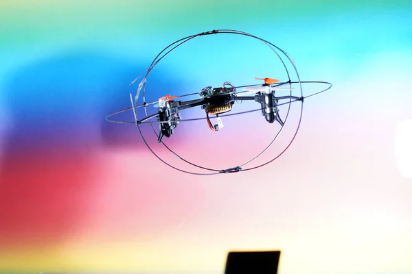 Quadrocopter Also Called Drone Photographed Studio Faked Flight — Stock Photo, Image