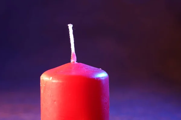Red Candle Smoke Flame Photographed Studio Color Foils Flashes — 스톡 사진