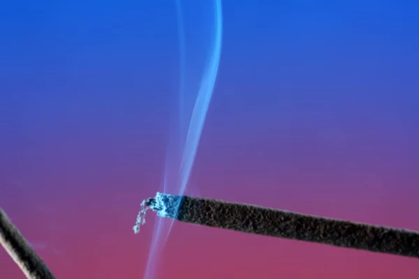 Smoke Incense Stick Color Foils Photographed Studio — Stock Photo, Image