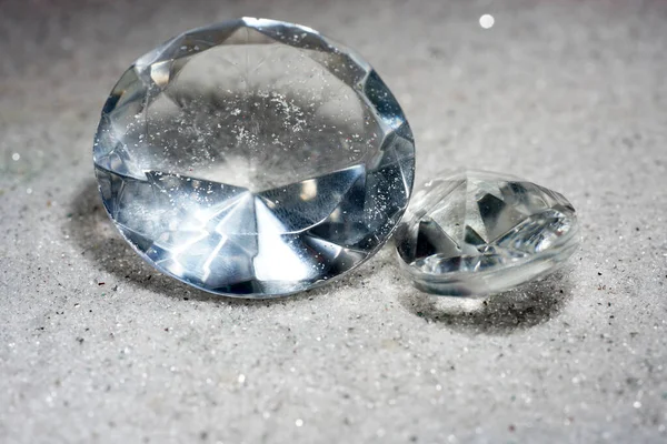 Sand Liegende Künstliche Diamanten Studio Mit Blitzlicht Fotografiert — Stockfoto