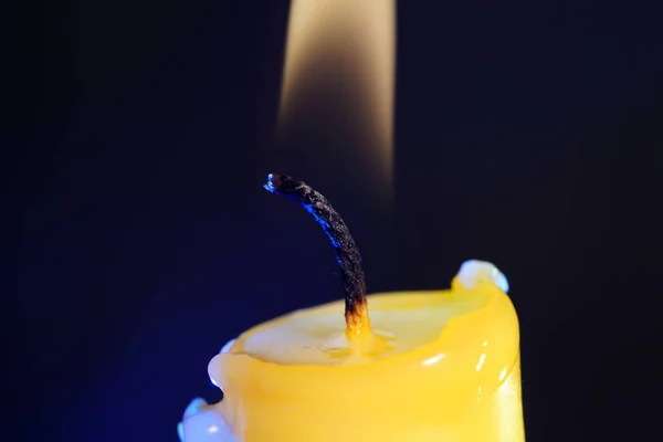 Candle Smoke Flame Photographed Studio Color Foils Flashes — Stock Photo, Image