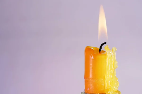 Kerze Mit Rauch Und Flamme Fotografiert Atelier Mit Farbfolien Vor — Stockfoto