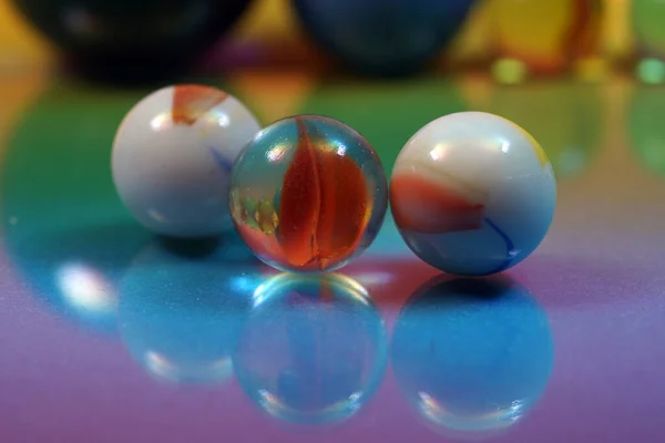 Colorful Glass Balls Photographed Studio Macro — Stock Photo, Image