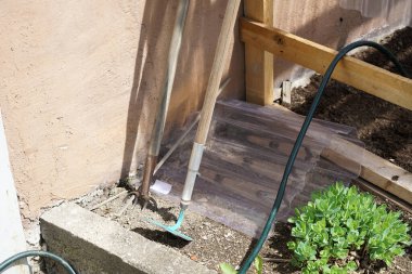 Bavyera 'da küçük bir bahçe dikkatlice korunmuş.