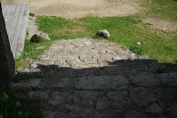 Natuurstenen Trappen Lijken Gemaakt Lang Mee Gaan — Stockfoto