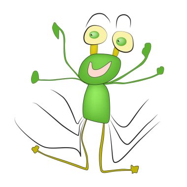 Yeşil çizgi film kurbağa