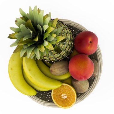 Egzotik meyve yelpazesine kompozisyon