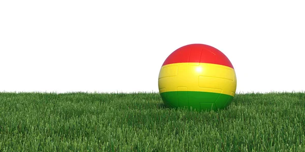Boliviaanse Bolivia vlag voetbal liggen in het gras WK 2018 — Stockfoto