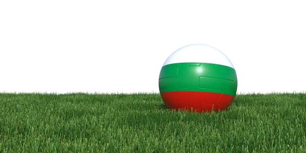 Bulgaria bulgaro bandiera pallone da calcio sdraiato in erba coppa del mondo 201 — Foto Stock