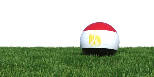 Egypte Egyptische vlag voetbal liggen in het gras WK 2018 — Stockfoto