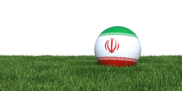 Iran Irani Bandiera iraniana pallone da calcio sdraiato nei mondiali di erba 201 — Foto Stock